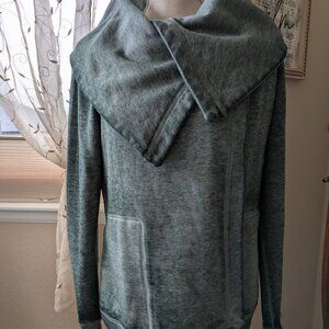 Grace & Lace green fleece wrap up snap sweatshirt